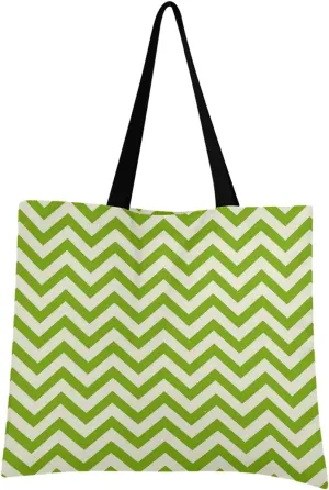 visesunny Women Extra Large Tote Bag Summer Green Seamless Zig Zag Pattern Shoulder Bags Ladies Beach Travel Reusable Grocery Shopping Portable Storage Handbag
