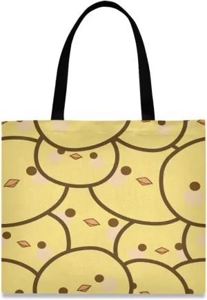visesunny Women's Large Canvas Tote Shoulder Bag Chick Face Top Storage Handle Shopping Bag Casual Reusable Tote Bag for Beach,Travel,Groceries,Books