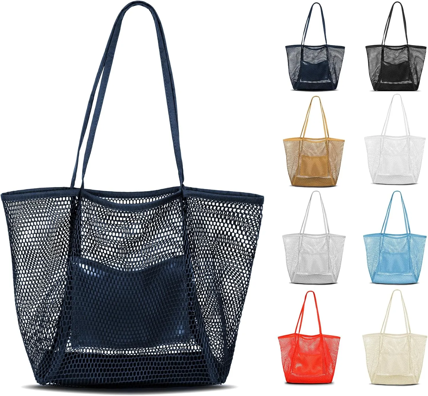 VKIOIP Women Mesh Tote Beach Bag,Shoulder Bag for Vacation，Picnic