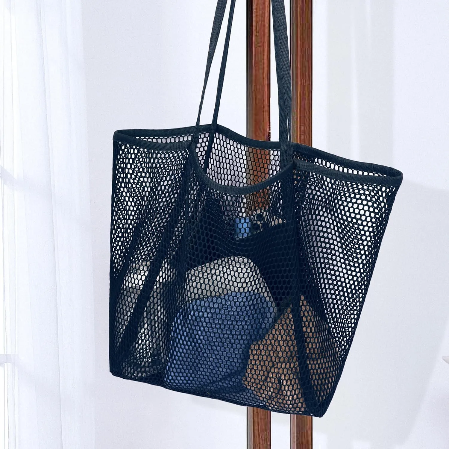 VKIOIP Women Mesh Tote Beach Bag,Shoulder Bag for Vacation，Picnic