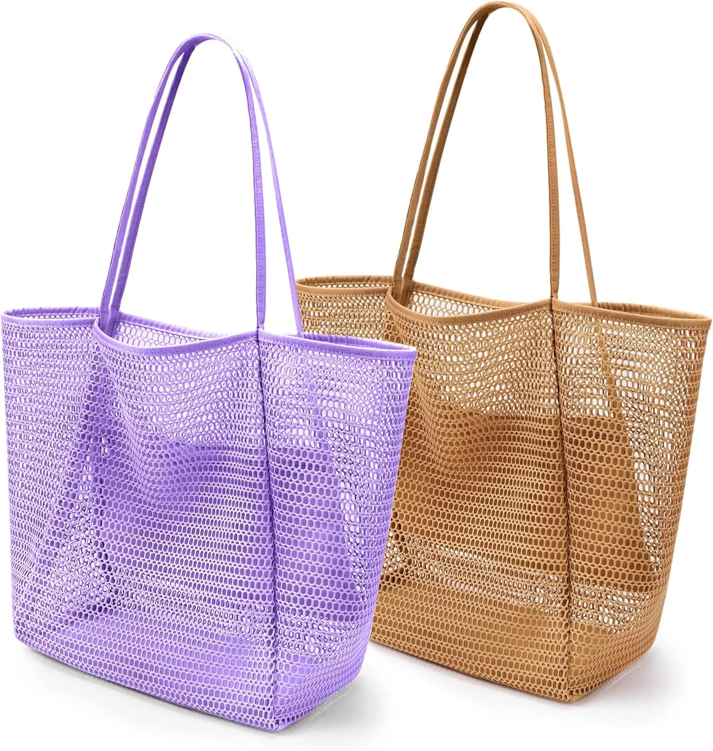 VOROLO Mesh Tote Beach Bag,Women Fairycore Hobo Bag,Shoulder Bag,Soft Summer Casual Crochet Bags