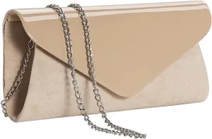 WALLYN'S Patent Leather Clutch Classic Purse Evening Bag Handbag With Flannelette