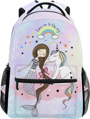 Wamika Mermaid Dab Unicorn Kids Backpack School Bookbags Girls Boys
