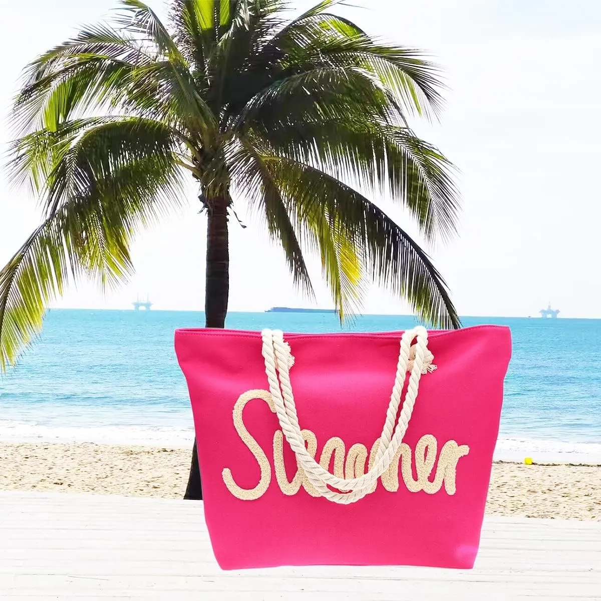 We We Summer Beach bags for Women Large Beach Tote Bag Pool Beach Towel Bags Daily Bags for Travel Gym