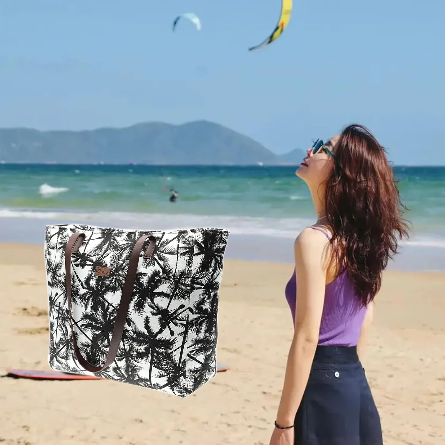 We We Summer Beach bags for Women Large Beach Tote Bag Pool Beach Towel Bags Daily Bags for Travel Gym