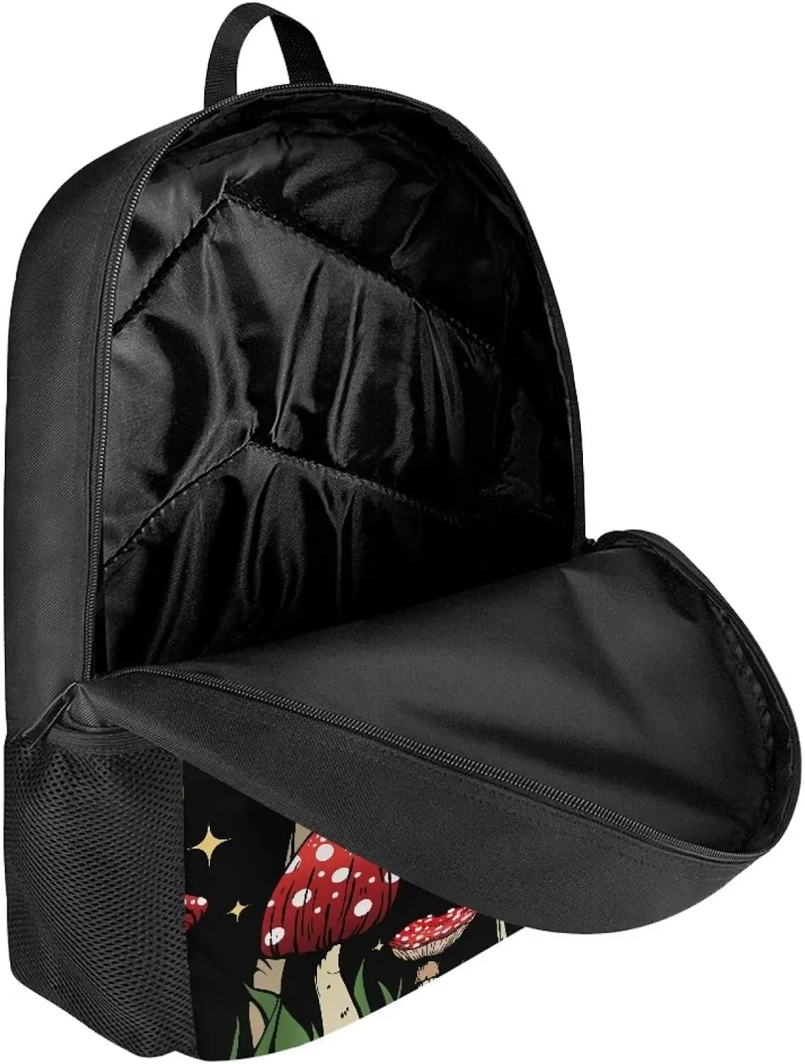 WELLFLYHOM Middle School Mushroom Frog Backpack for Girls - Light Weight Travel Bag, Casual Daypack, Laptop Bag, Back to School Supplies