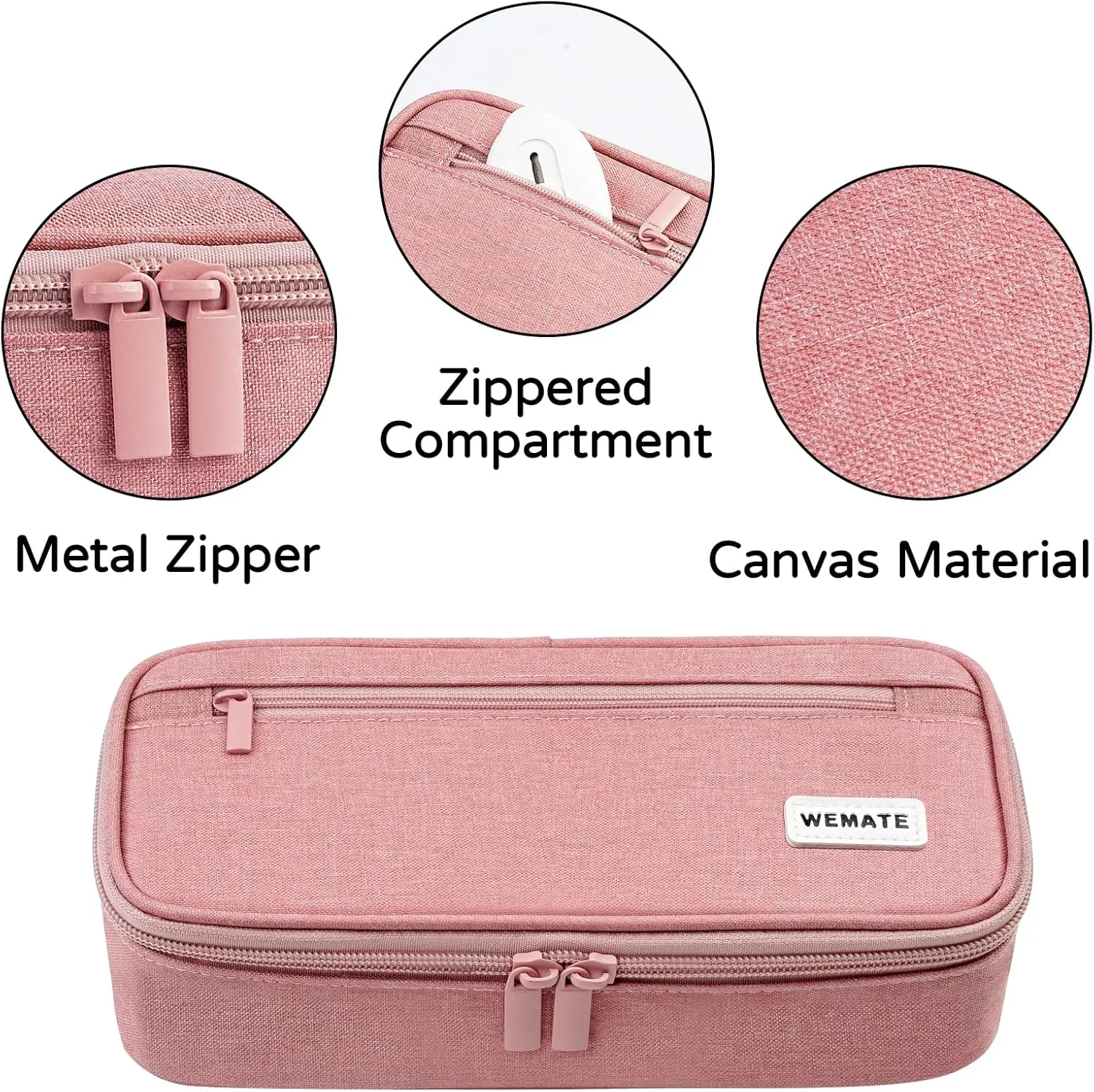 WEMATE Large Pencil Case, Big Capacity Pencil Pouch Stationery Pen Bag, Storage High Capacity Bag Pouch Holder Box Organizer, Marker Pen Case for Women & Men