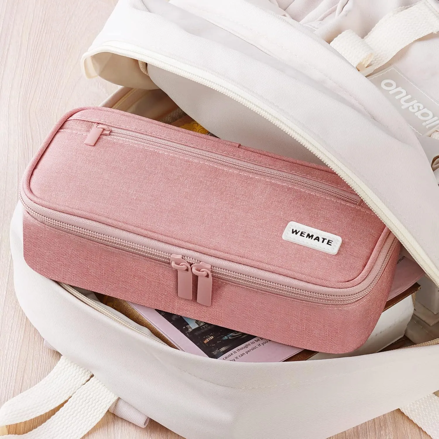 WEMATE Large Pencil Case, Big Capacity Pencil Pouch Stationery Pen Bag, Storage High Capacity Bag Pouch Holder Box Organizer, Marker Pen Case for Women & Men