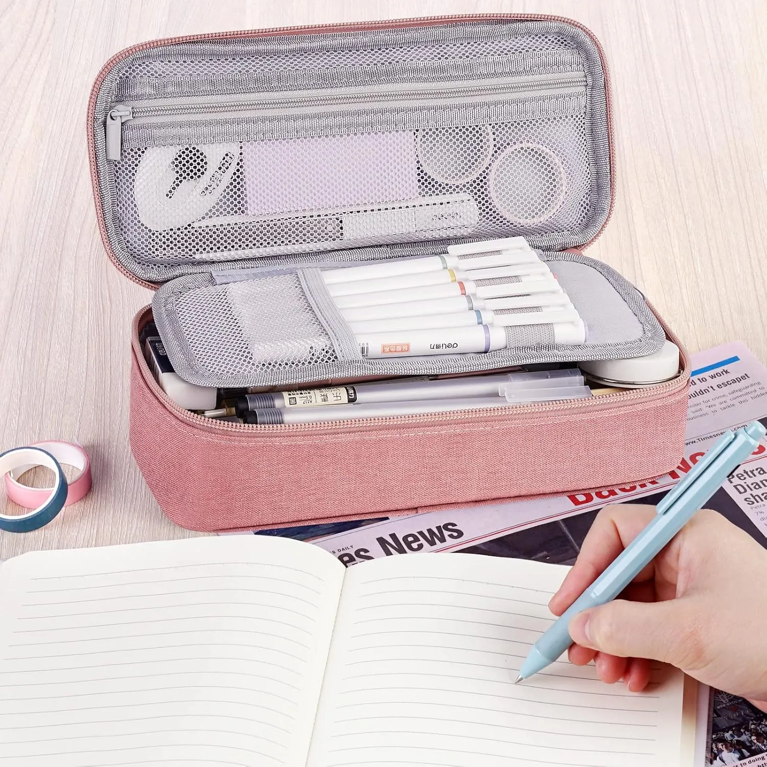 WEMATE Large Pencil Case, Big Capacity Pencil Pouch Stationery Pen Bag, Storage High Capacity Bag Pouch Holder Box Organizer, Marker Pen Case for Women & Men