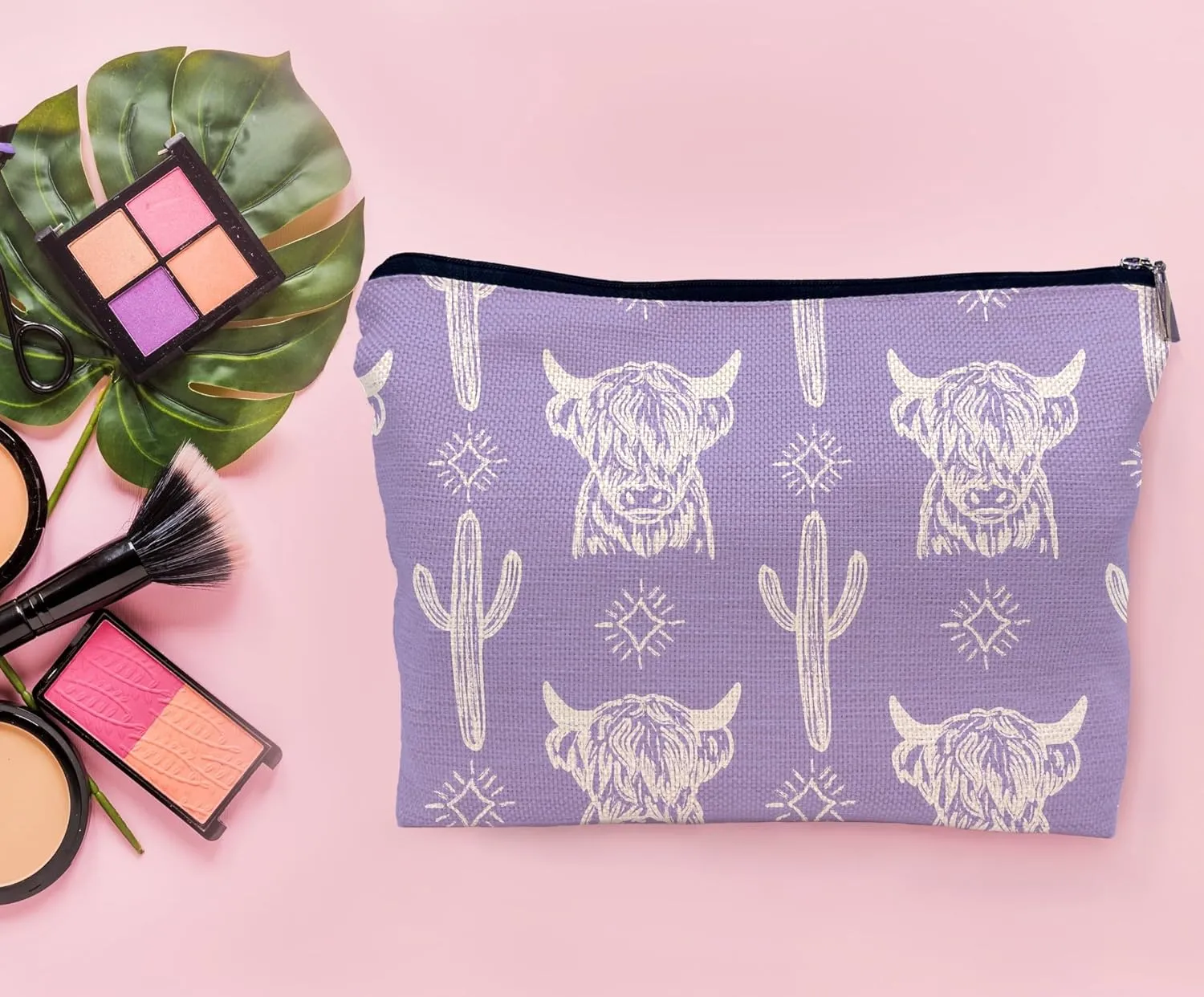 Western Makeup Bag,Western Gifts For Women,Cow Makeup Bag,Cowgirl Stuff,Western Stuff For Women,Western Gifts,Cowgirl Gifts(COW D)