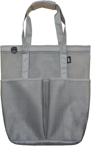 WFK Solid Mesh Beach Bag with Zipper, 6 Pockets, Waterproof, Sandproof, Perfect for Beach, Pool, Gym, Travel and Shopping