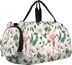 White and Pink Magnolia Flowers Duffel Bags for Boys Small Gym Bags for Teens Dance Bag for Girls