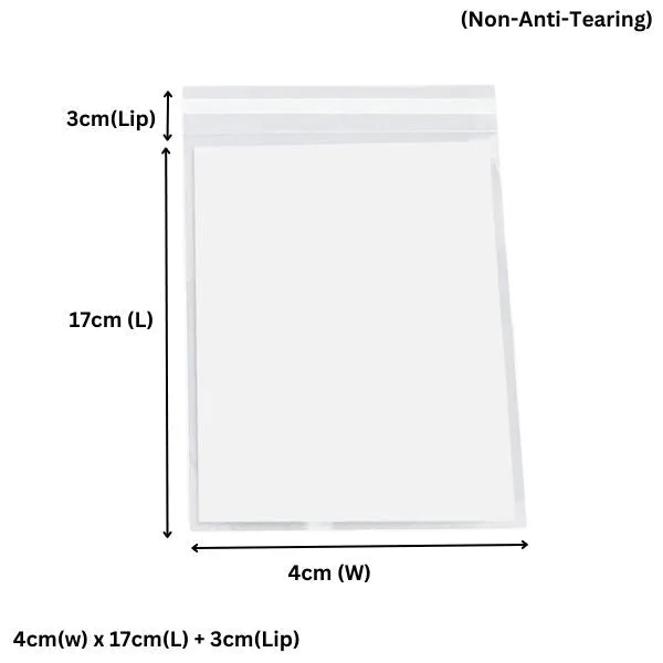 Wholesale 10,000pcs 40 x 170mm   30mm OPP Cellophane Resealable Plastic Bags