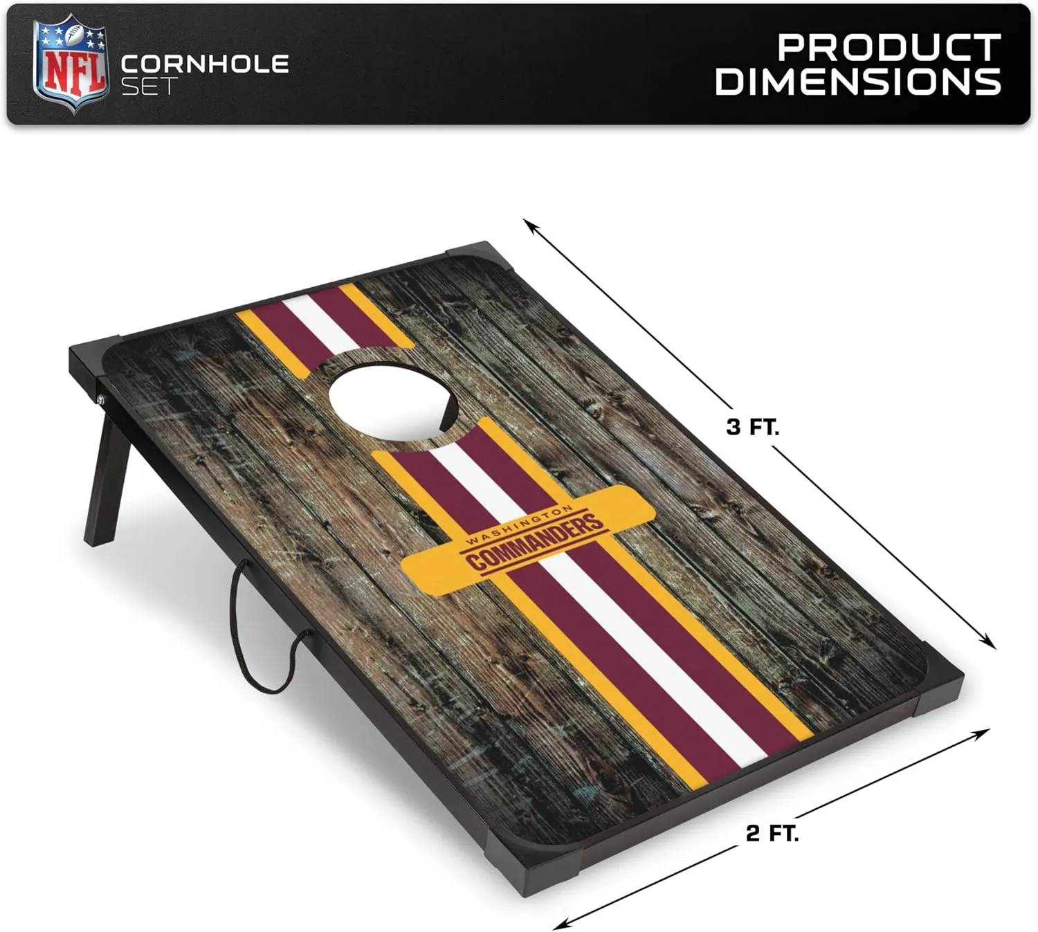 Wild Sports NFL 2' x 3' MDF Deluxe Cornhole Set - with Corners and Aprons