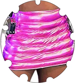 Woeoe Women's Metallic Shiny Skirt Blue Puffer Skirts Bubble Rave Winter Warm Bottom Outfit Clubwear