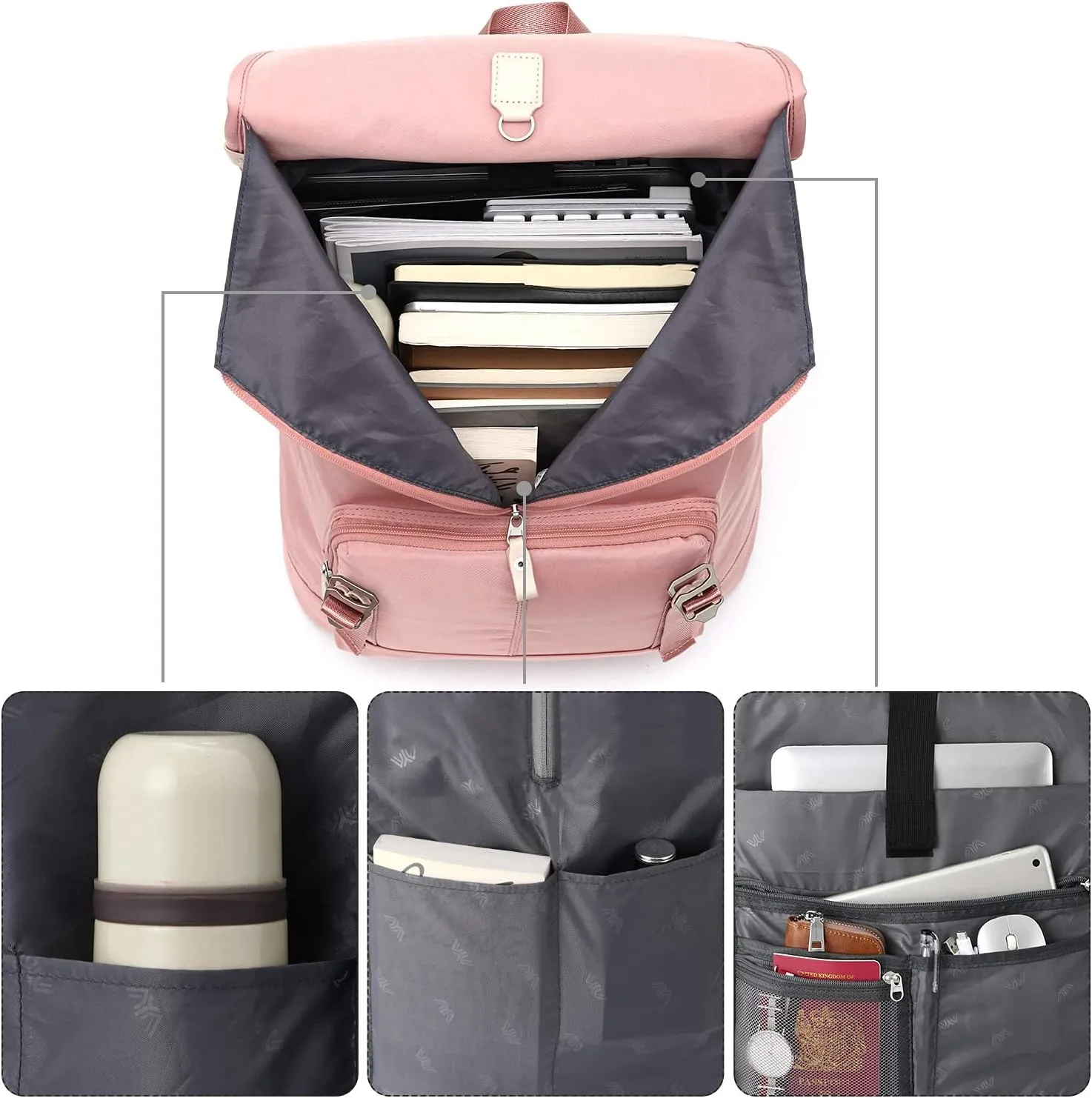 Women Backpack School Bags for Teen Girls,College Student Bookbag for 17 Inch Laptop,Work Backpack Gym Backpack Computer Backpack with USB Charging Port