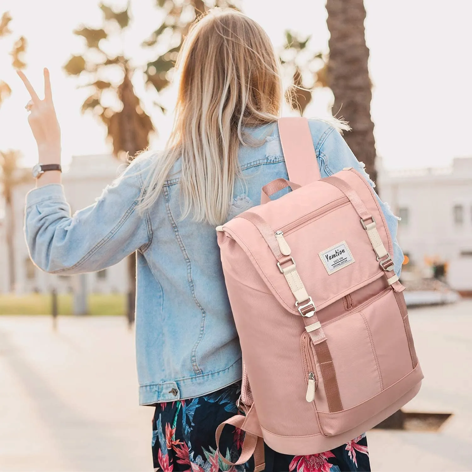Women Backpack School Bags for Teen Girls,College Student Bookbag for 17 Inch Laptop,Work Backpack Gym Backpack Computer Backpack with USB Charging Port
