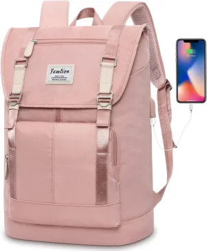 Women Backpack School Bags for Teen Girls,College Student Bookbag for 17 Inch Laptop,Work Backpack Gym Backpack Computer Backpack with USB Charging Port