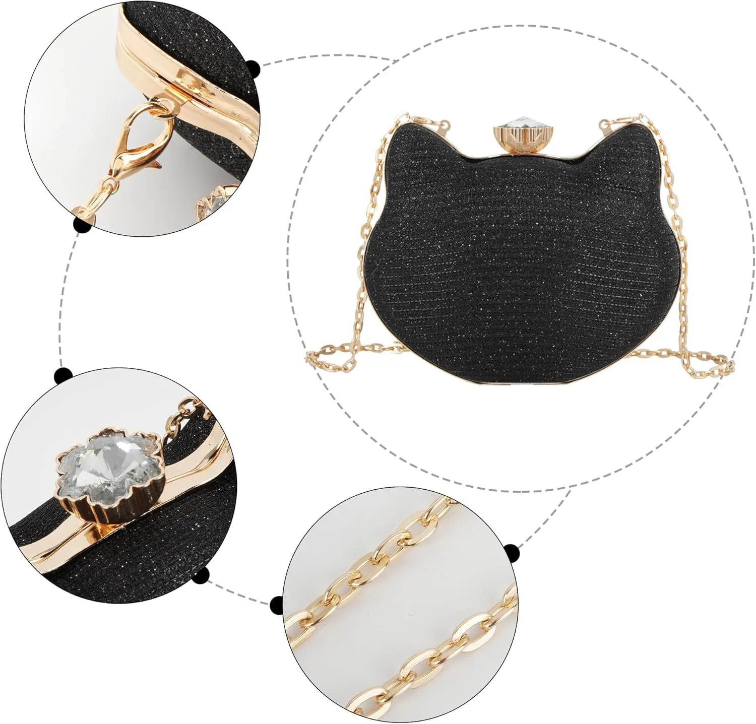Women Evening Bag Clutch Tote Chain Shoulder Handbag Purse
