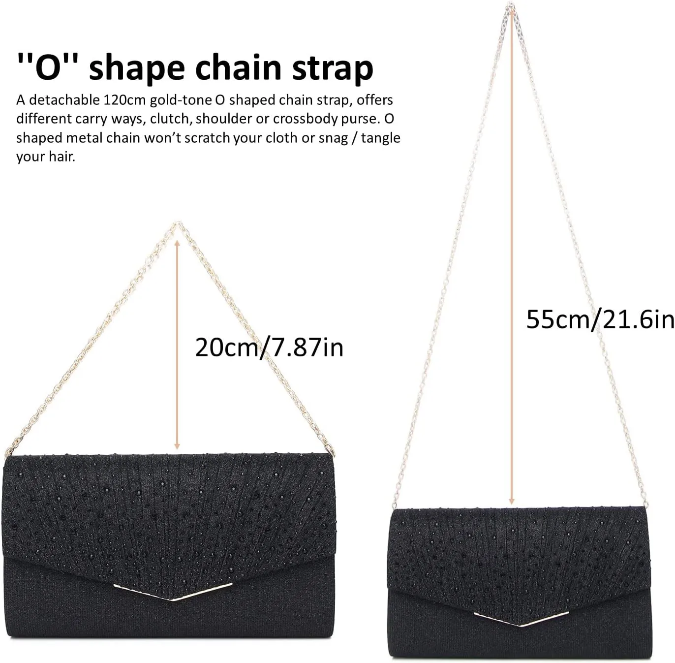 Women Evening Bags Glitter Sequins Clutch Purses for Women Shiny Envelope Handbag Formal Wedding Party Prom Purse