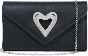 Women Heart Evening Bag Shiny Evening Clutch Purse for Women Sparkly Wedding Shiny Party Prom Purse Dressy Clutch Bags