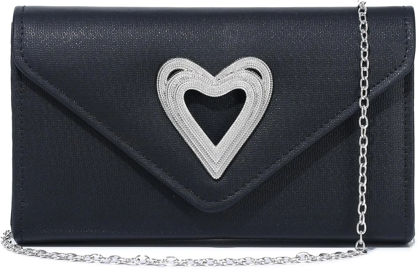 Women Heart Evening Bag Shiny Evening Clutch Purse for Women Sparkly Wedding Shiny Party Prom Purse Dressy Clutch Bags