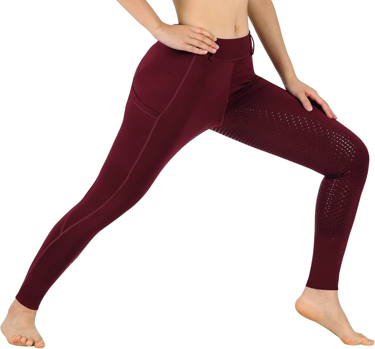 Women Riding Tights Pockets,Women Training Breeches Pants with Silicone Grip