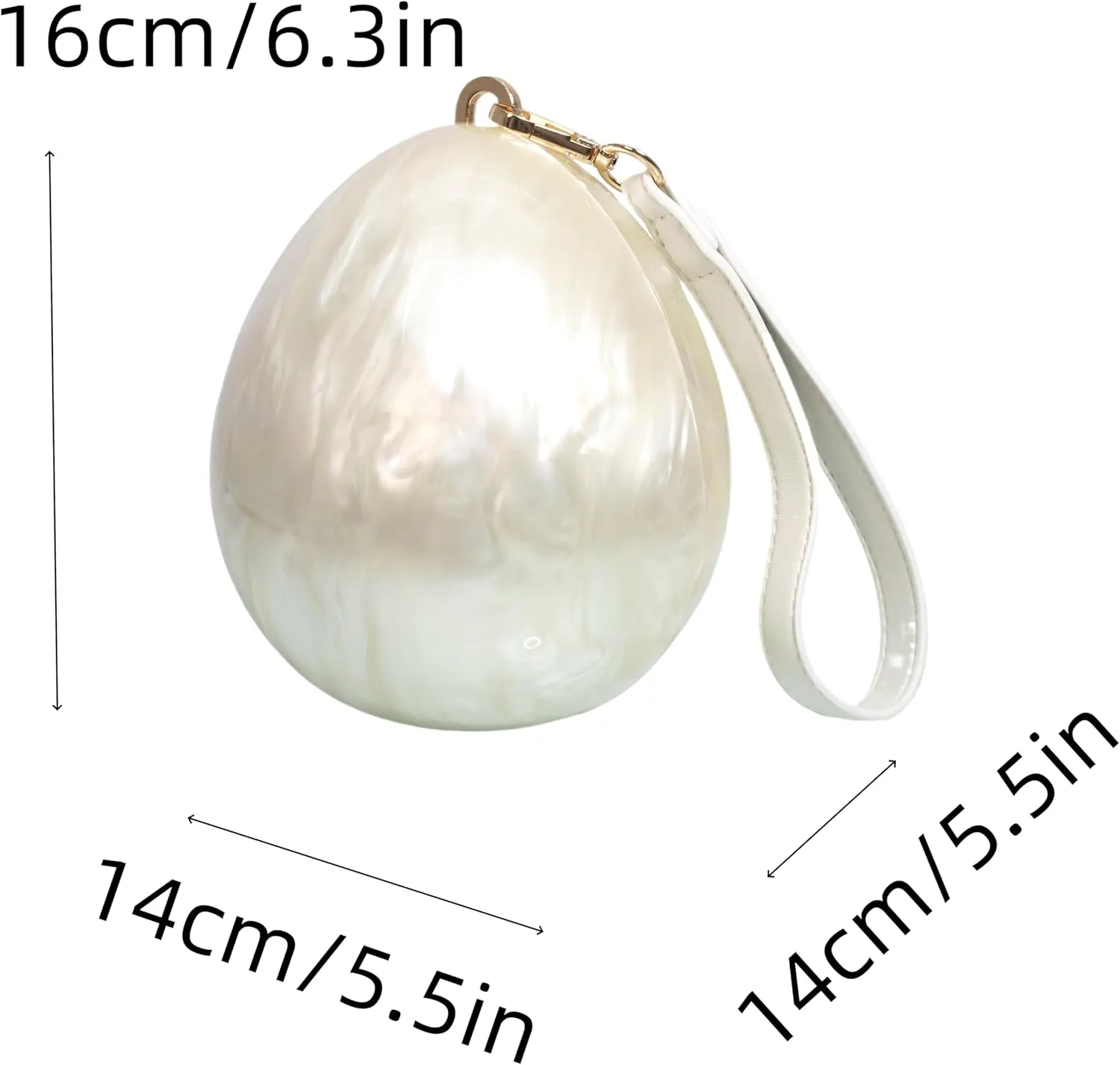 Women Trendy Acrylic Evening Clutch Glitter Marble Purse Banquet Party Prom Handbag with Pearl Chain