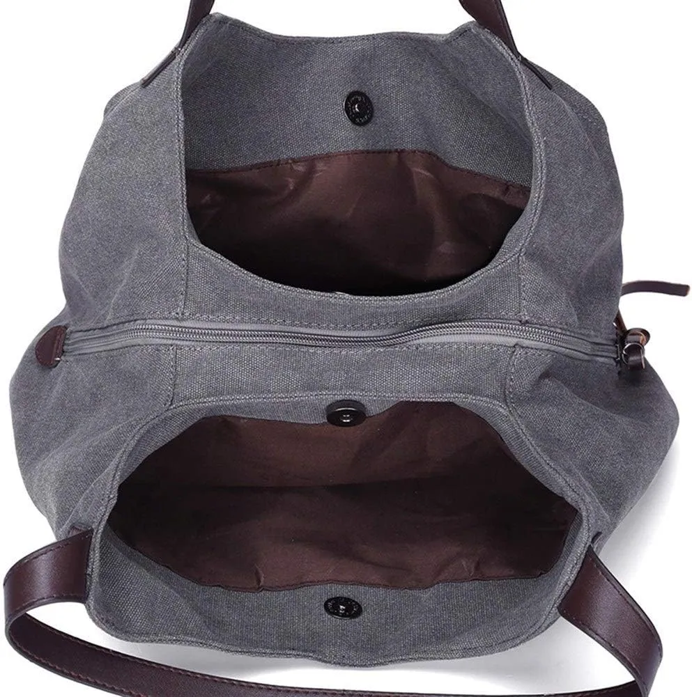 Women's Bags-Fashionable Wild Korean Shoulder Bag Multi Compartment Canvas Bag (Color : Army Green, Size : One Size)