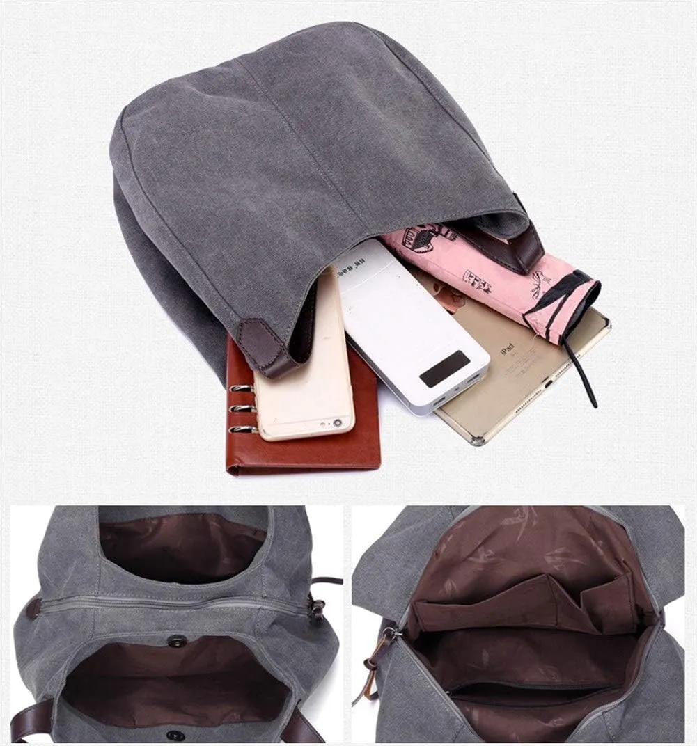 Women's Bags-Fashionable Wild Korean Shoulder Bag Multi Compartment Canvas Bag (Color : Army Green, Size : One Size)