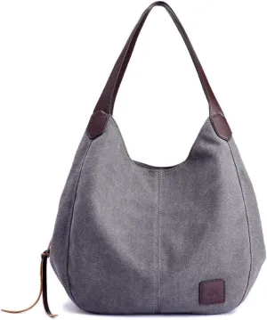 Women's Bags-Fashionable Wild Korean Shoulder Bag Multi Compartment Canvas Bag (Color : Army Green, Size : One Size)