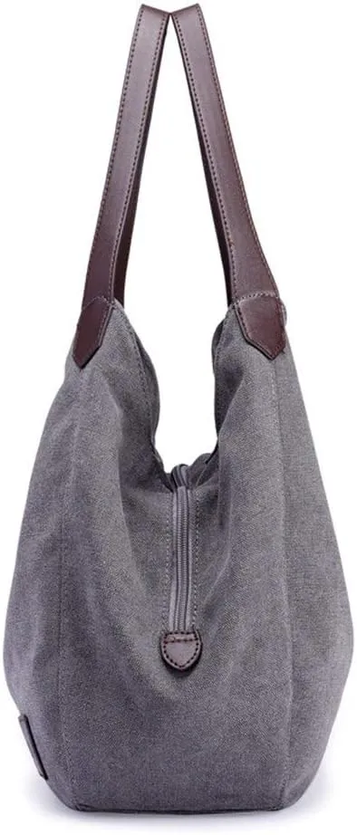 Women's Bags-Fashionable Wild Korean Shoulder Bag Multi Compartment Canvas Bag (Color : Army Green, Size : One Size)
