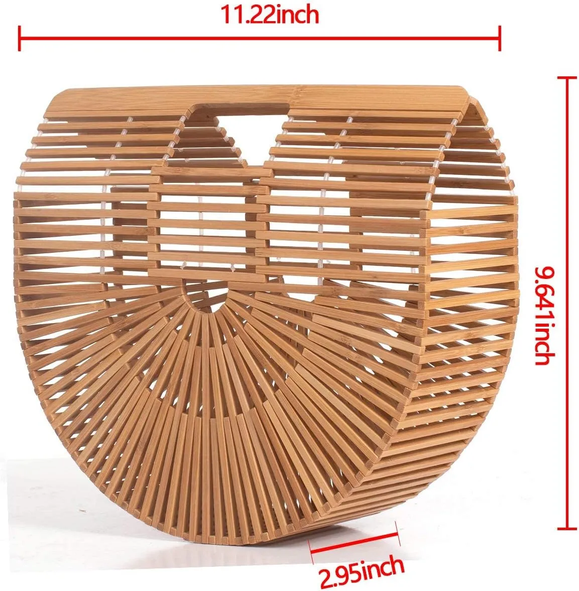 Women's Bamboo Handbag by Handmade Straw Bag,Tote Bamboo Purse Natural Basket Bag for Summer Beach…