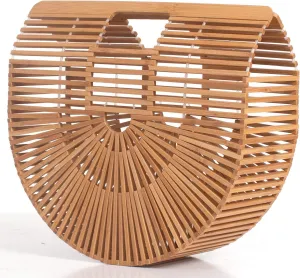Women's Bamboo Handbag by Handmade Straw Bag,Tote Bamboo Purse Natural Basket Bag for Summer Beach…