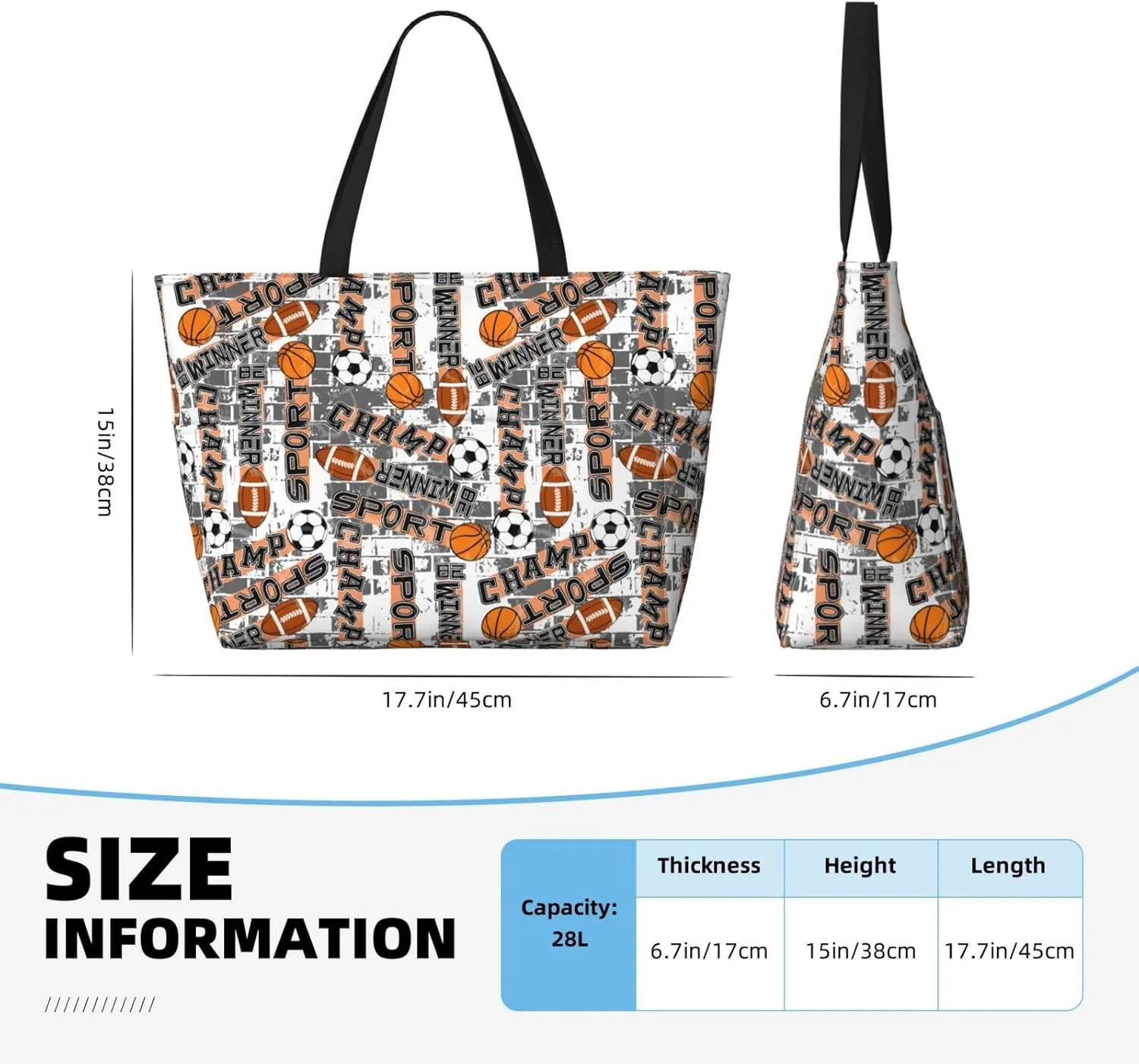 Women's Beach Travel Bags Large Waterproof Tote Bag with Pockets Sandproof Handbag for Beach Gym Vacation