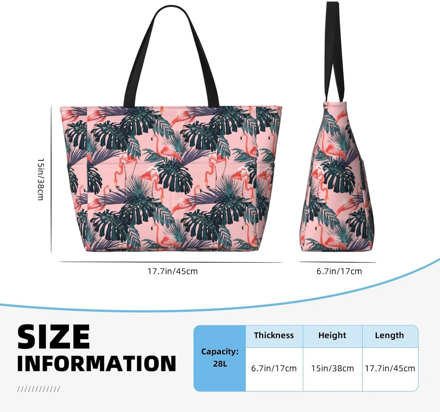 Women's Beach Travel Bags Large Waterproof Tote Bag with Pockets Sandproof Handbag for Beach Gym Vacation