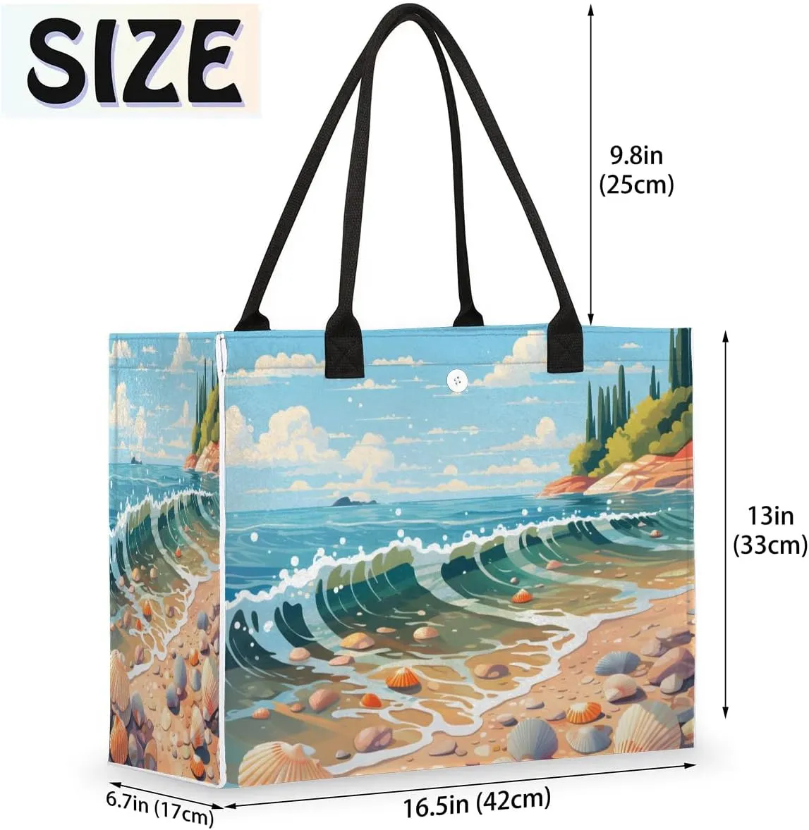 Womens Birthday Gifts Tote Bag Beach Waves Ocean Beach Bags for Women Handbags