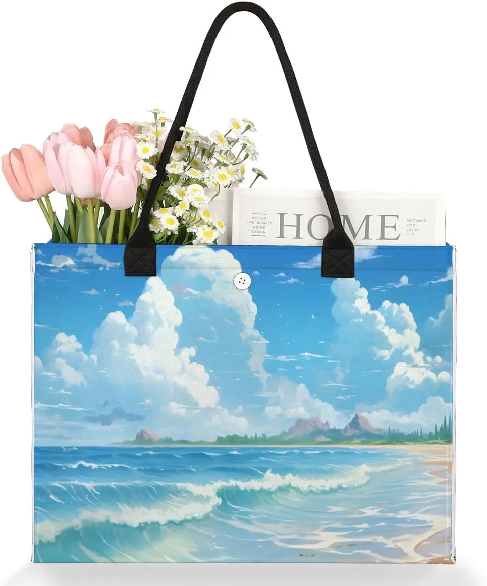 Womens Birthday Gifts Tote Bag Deep Sea Water Beach Bags for Women Handbags