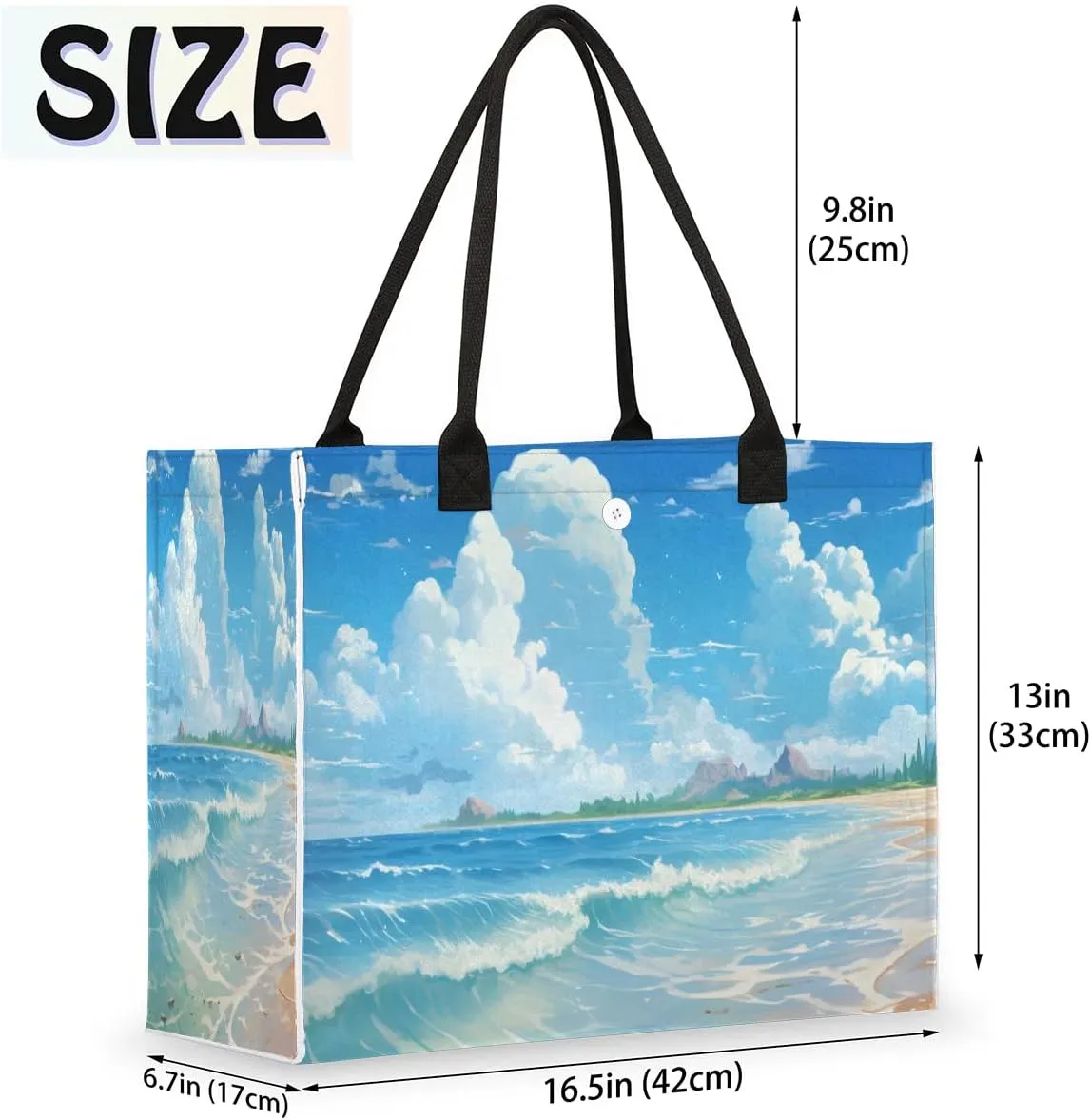 Womens Birthday Gifts Tote Bag Deep Sea Water Beach Bags for Women Handbags