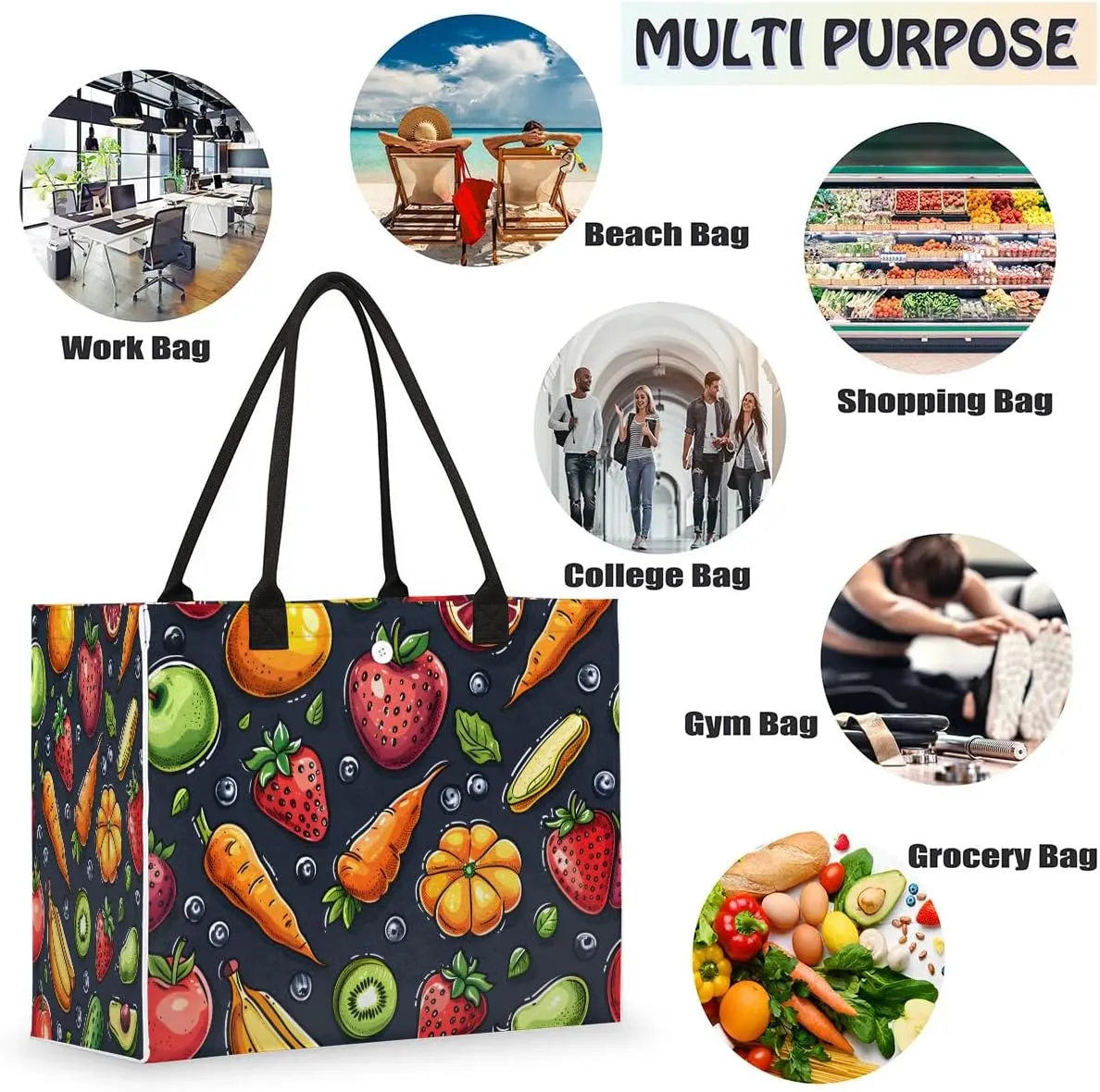Womens Birthday Gifts Tote Bag Flower Sloth Beach Bags for Women Handbags