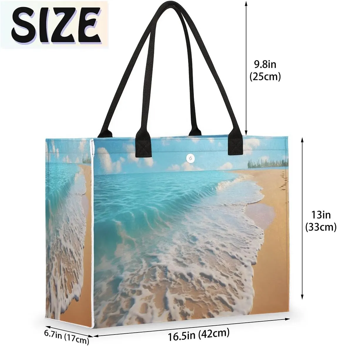 Womens Birthday Gifts Tote Bag Whirl Waves Sea Beach Bags for Women Handbags