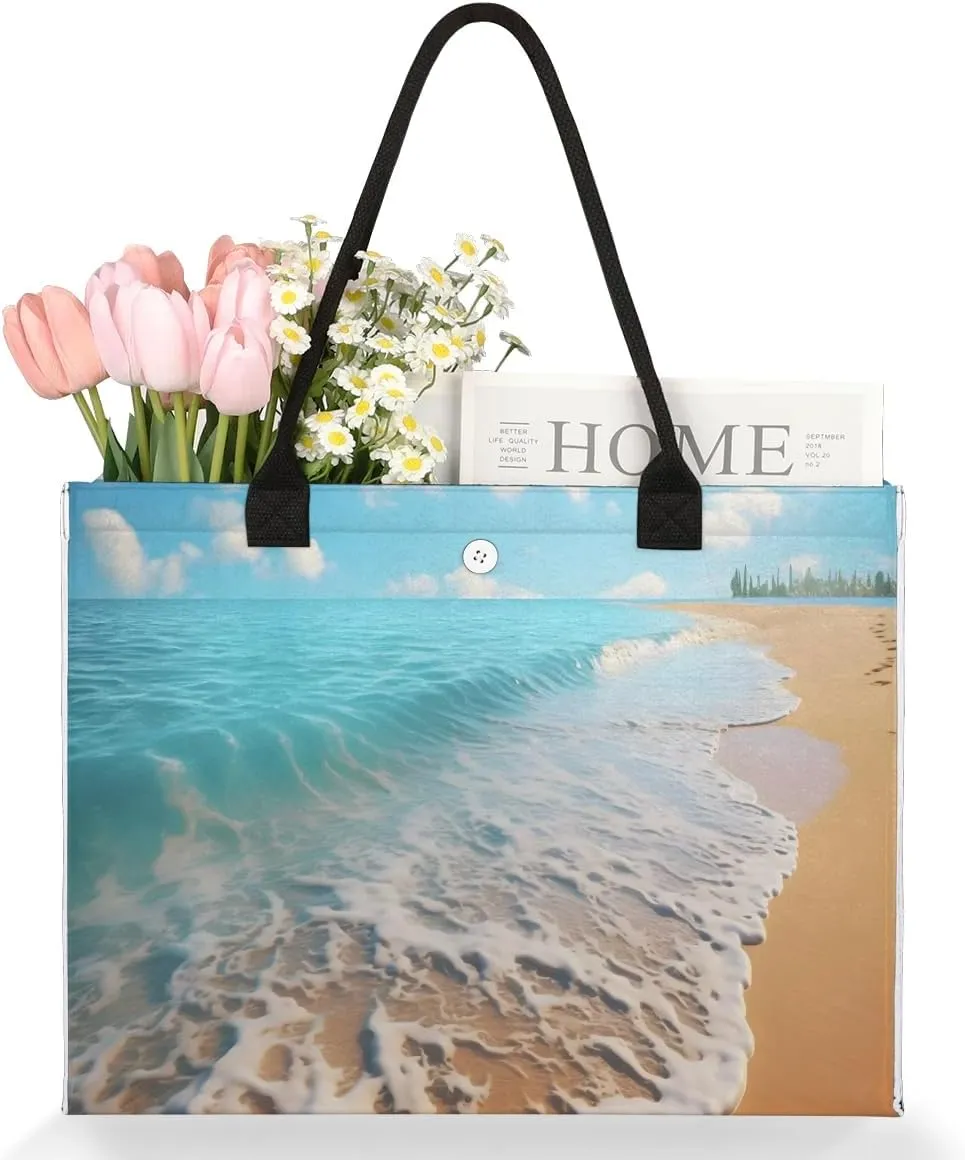 Womens Birthday Gifts Tote Bag Whirl Waves Sea Beach Bags for Women Handbags