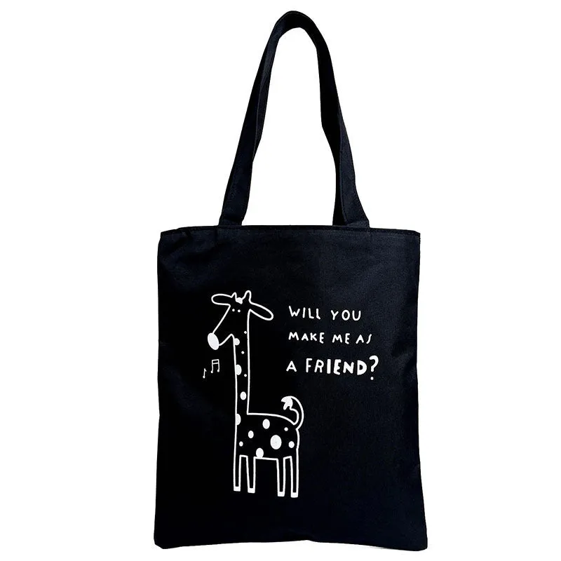 Women's Canvas Hand-held Large Capacity University Style Bags
