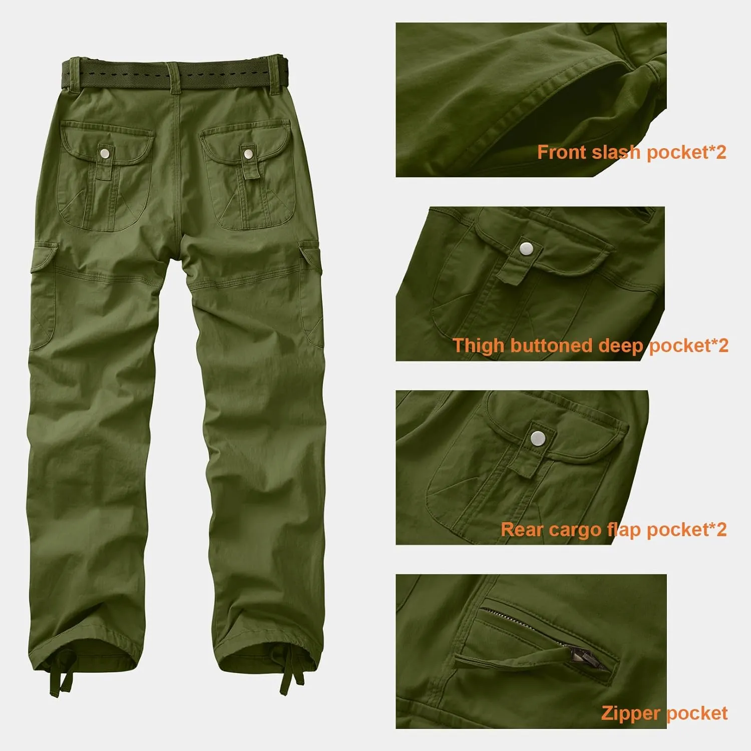 Women's Cargo Pants Casual Y2K Streetwear Cotton Summer Travel Work Hiking Pants with 7 Pockets Combat Tactical