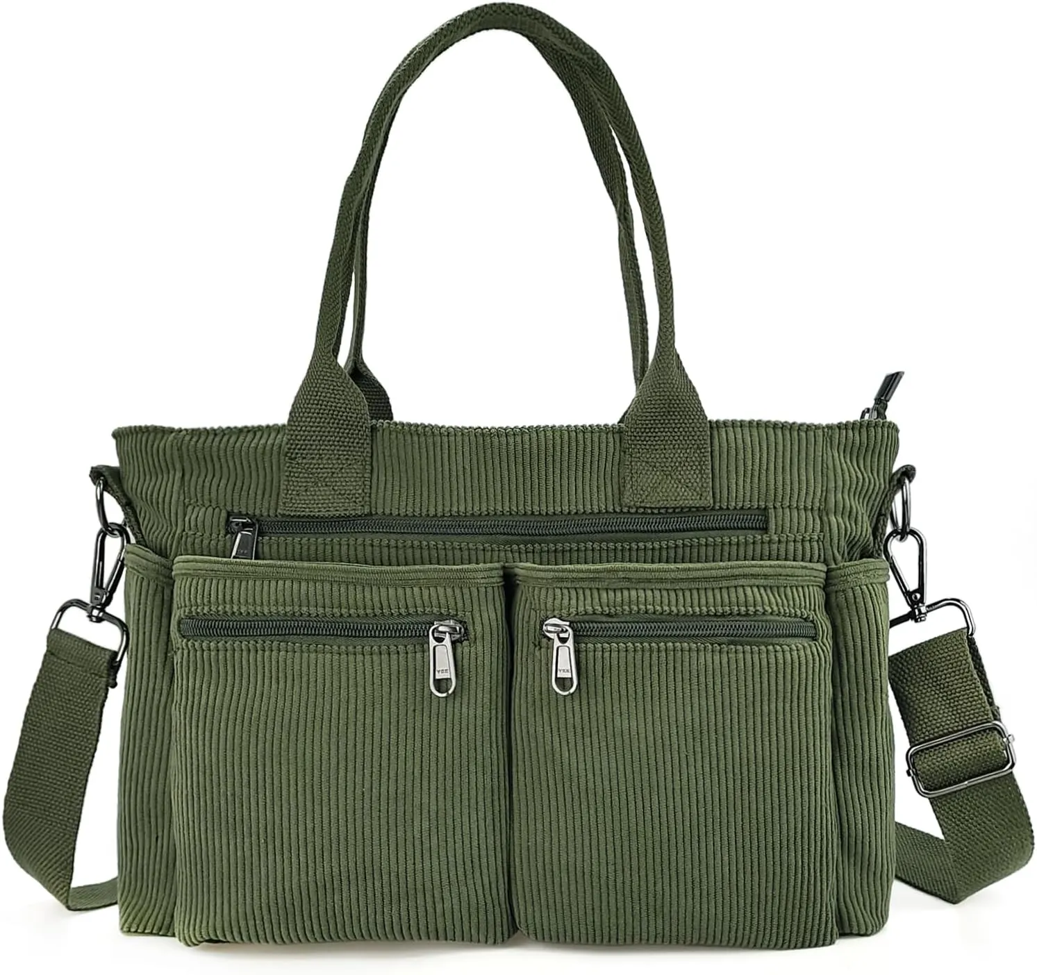 Womens Casual Corduroy Tote Bags with Multiple Pockets Hobo Crossbody Bag Travel Shoulder Bags Cute Purse Handbag