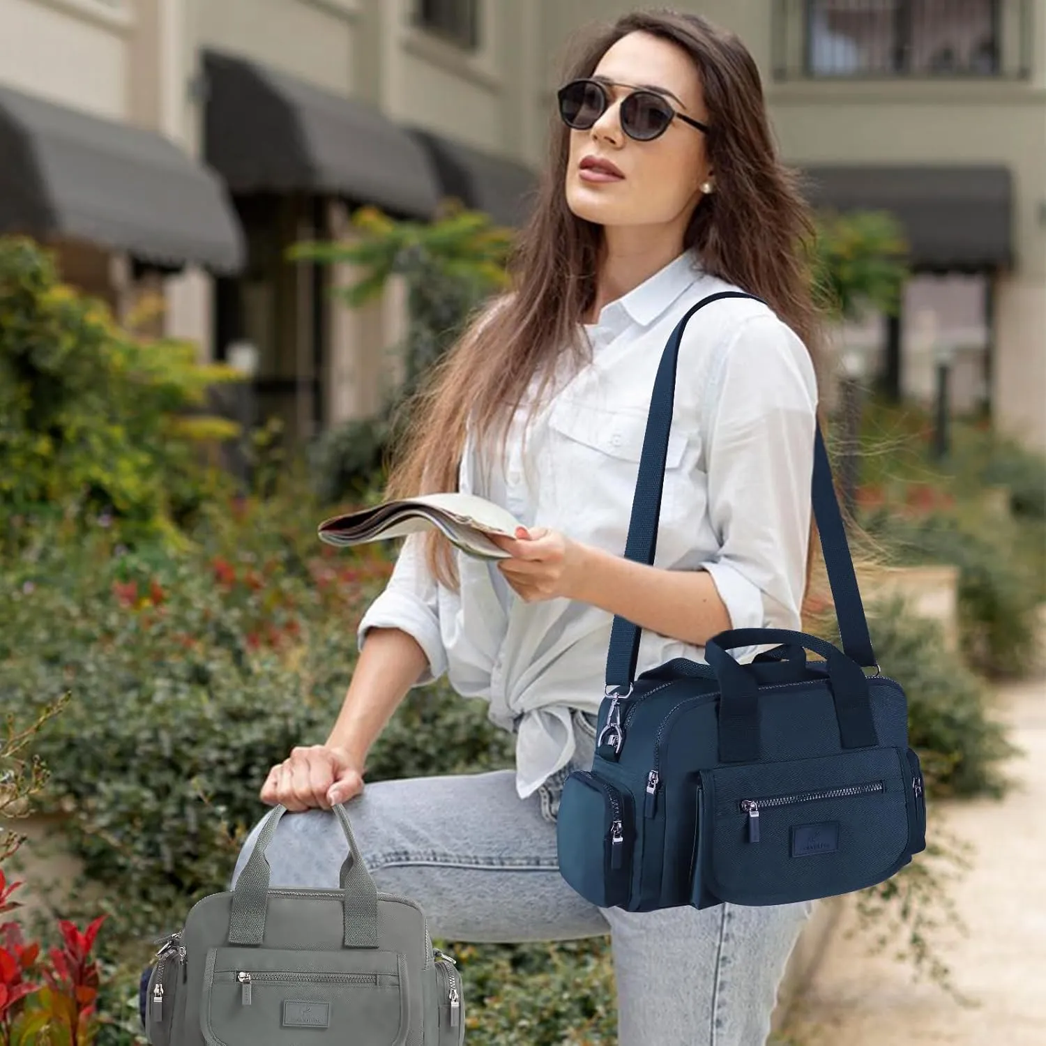 Women's Casual Shoulder Bag, Large Capacity Crossbody Bag, High-Density Nylon Waterproof Travel Wallet