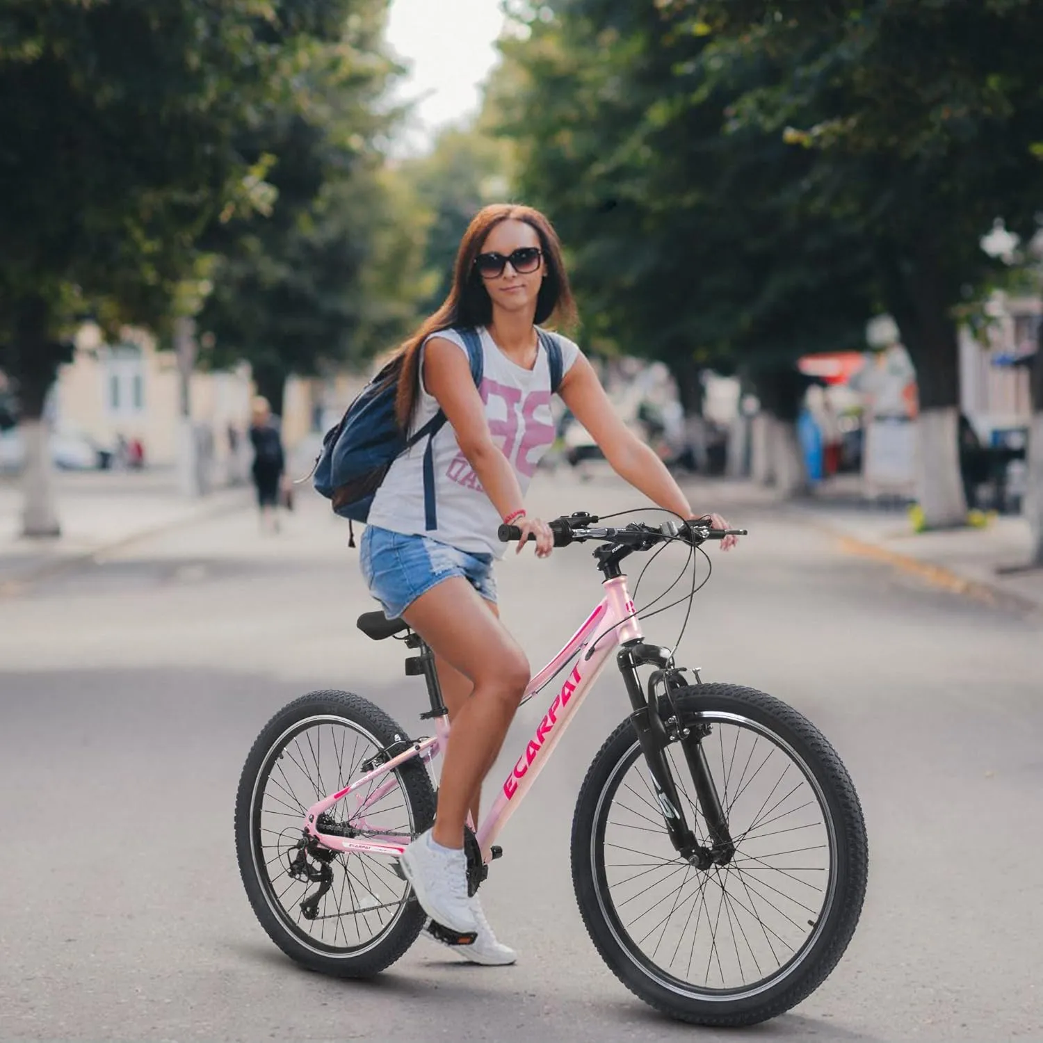 Womens' Girls 24/26 Inch Kids Mountain Bikes, 21-Speed Children's Day Gifts for Ages 10  Years Old Bicycles, School Work Daily Commuting Summer Travel Bikes