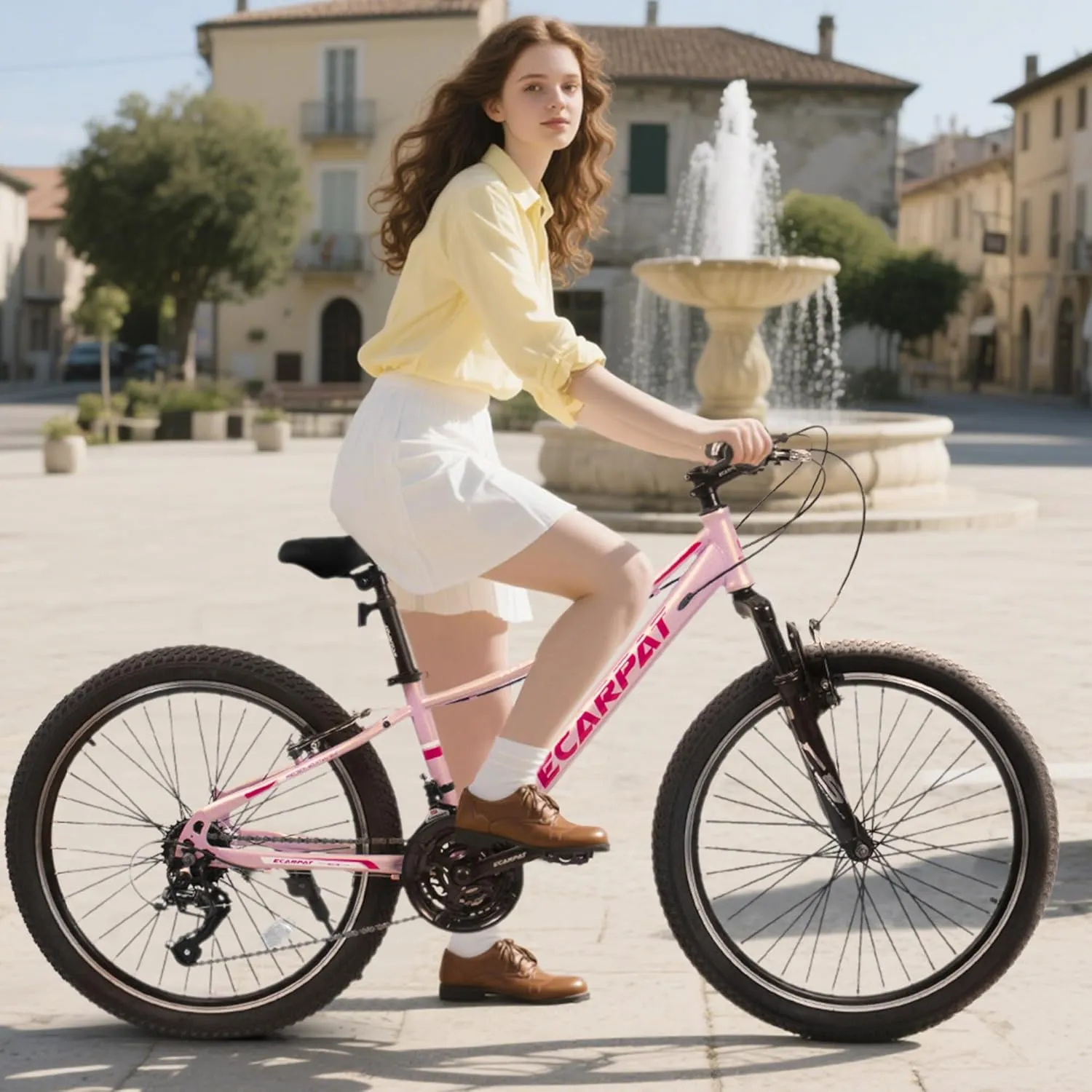 Womens' Girls 24/26 Inch Kids Mountain Bikes, 21-Speed Children's Day Gifts for Ages 10  Years Old Bicycles, School Work Daily Commuting Summer Travel Bikes