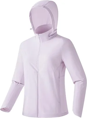 Women's Ice Silk Sun Shirt UPF 50  Full Zipper UV Protection Jacket Long Sleeve Windproof Outdoor Hoodies
