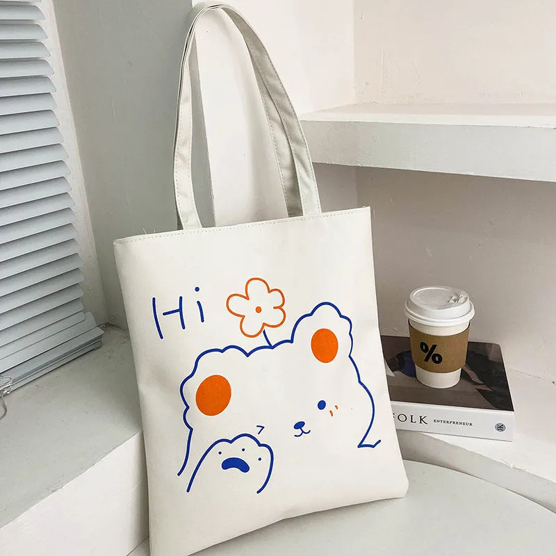 Women's Korean Style Trendy Large Capacity Canvas Autumn Shoulder Bags